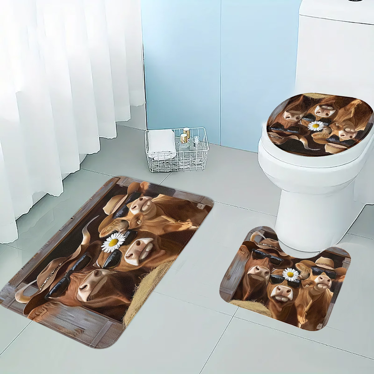Set Kamar Mandi Bertema Koboi  - Farming Agriculture ulasan dan harga